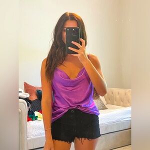 Purple cow neck tank